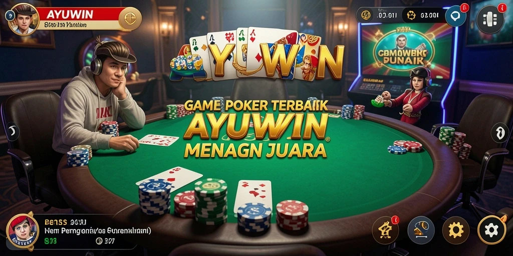 Tampilan utama <strong>AYUWIN</strong> saat gameplay poker yang menarik dan penuh tantangan.