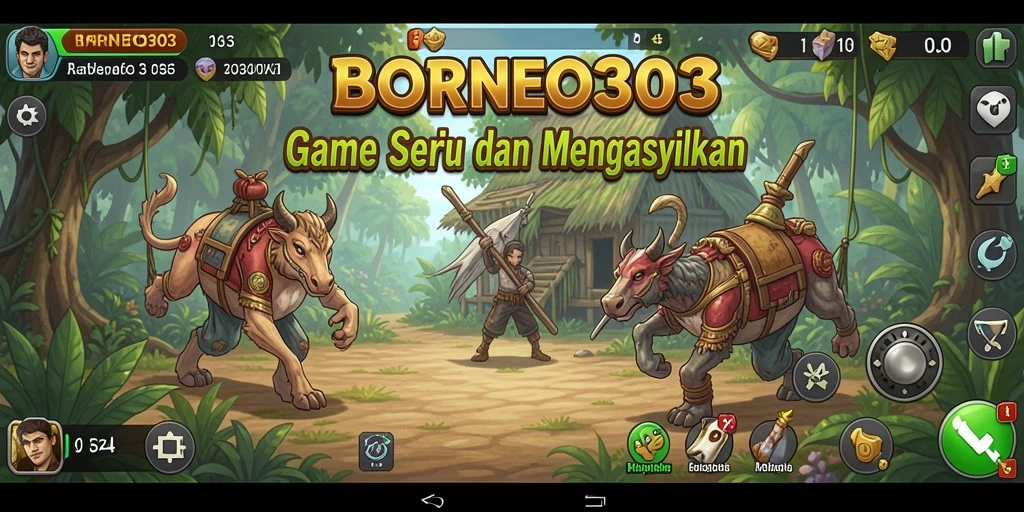 Tampilan gameplay seru dari BORNEO303 dengan elemen Idle.