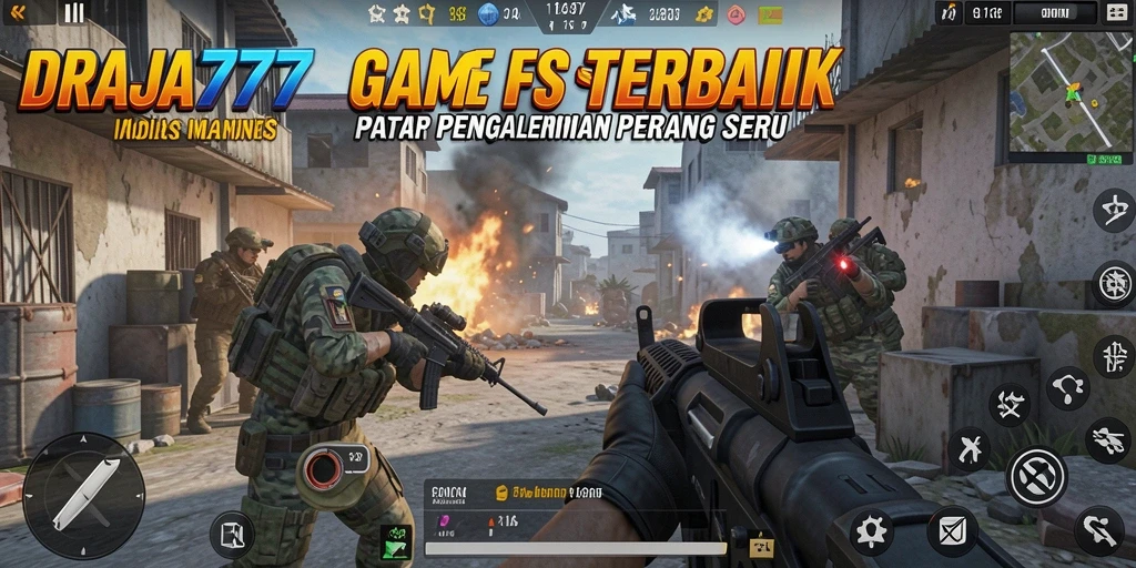 Screenshot dari gameplay seru DRAJA777 menampilkan aksi menembak yang intens.