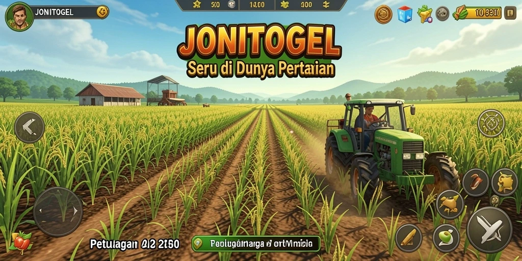 Screenshot JONITOGEL menampilkan kebun yang subur dan berwarna-warni.