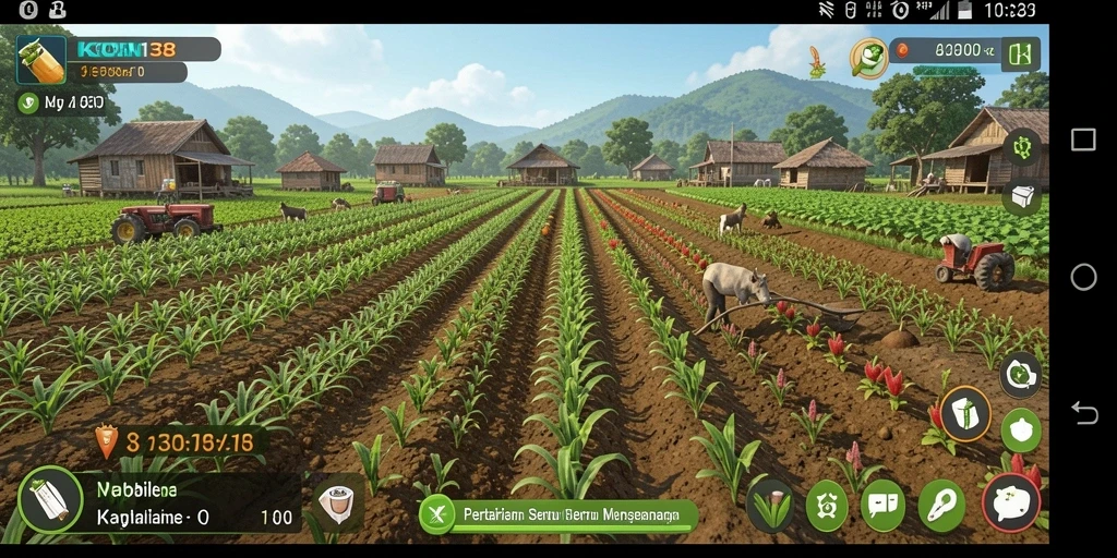 Screenshot KOIN138 menampilkan gameplay bertani yang menarik dan indah.