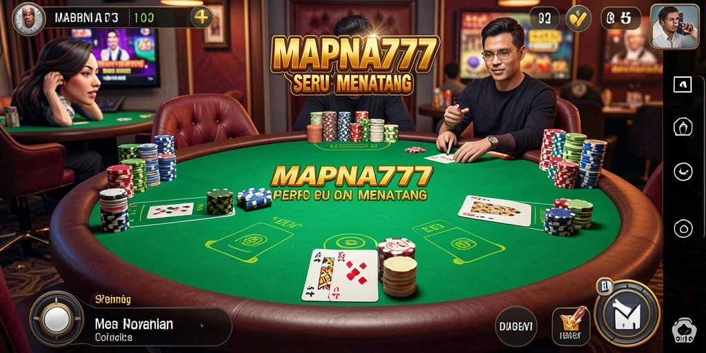 Tampilan gameplay Poker seru di MAPNA777 dengan antarmuka yang menarik.