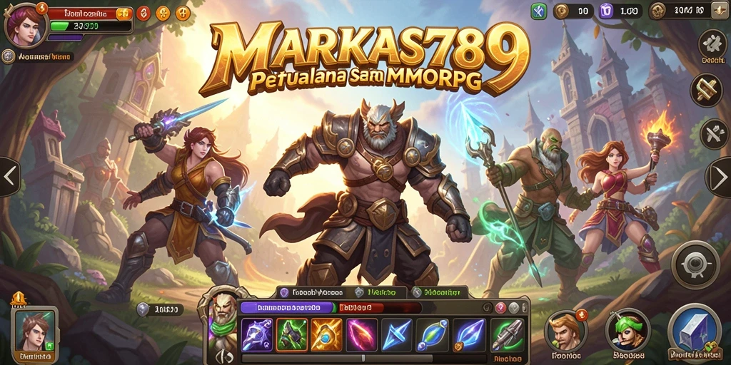 Tampilan gameplay seru dalam MARKAS789 yang menunjukkan aksi pertempuran dan eksplorasi.