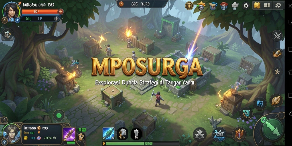 Tangkapan layar MPOSURGA menunjukkan gameplay strategi yang mendalam.