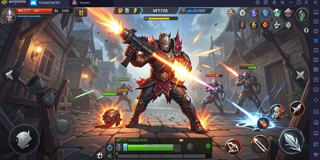 Screenshot menunjukkan aksi pertarungan yang intens dalam game strategi.