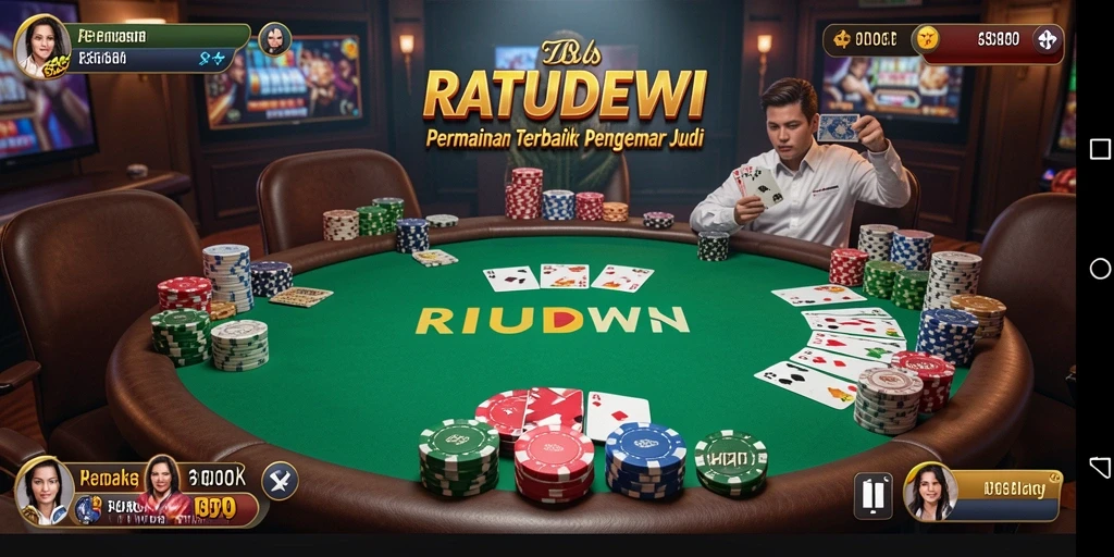 Screenshot gameplay RATUDEWI yang menampilkan aksi seru permainan Poker.