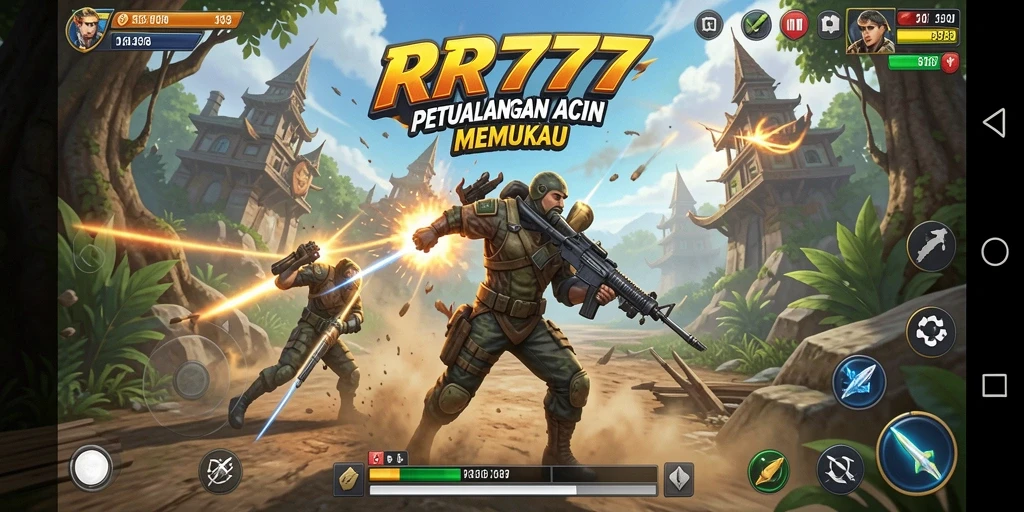 Tampilan aksi seru dalam gameplay RR777 yang memukau.